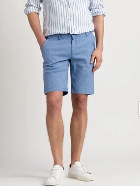 Europann Saint-Tropez TURNER - Blue Linen Blend Bermuda Short - Size 48